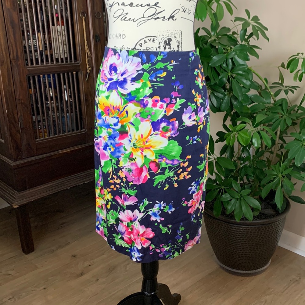 Lauren Ralph Lauren Floral Cotton Blend Skirt